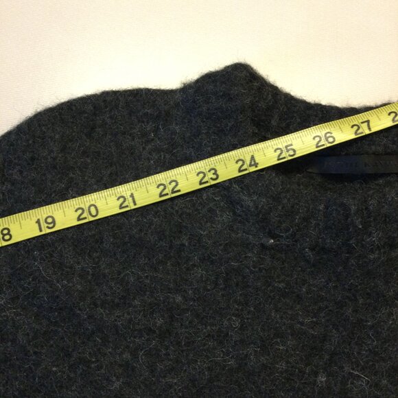 Jenni Kayne Baby Alpaca Wool Sweater LG Dark Gray Cropped Boxy Drop Shoulder - Picture 9 of 9